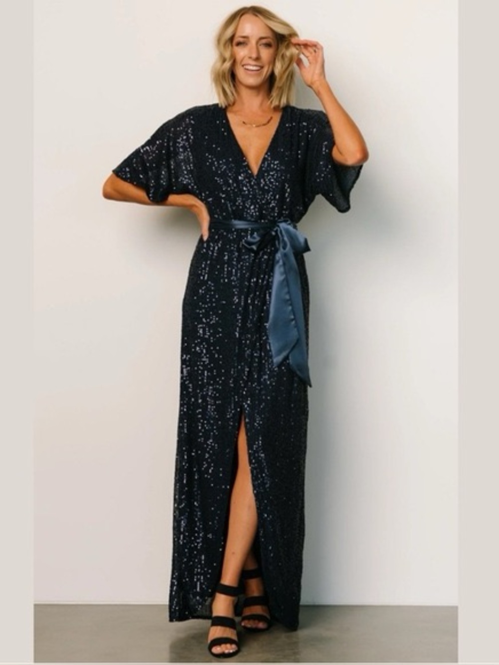 Baltic Born Mauricia Sequin Maxi Gown | Navy Blue